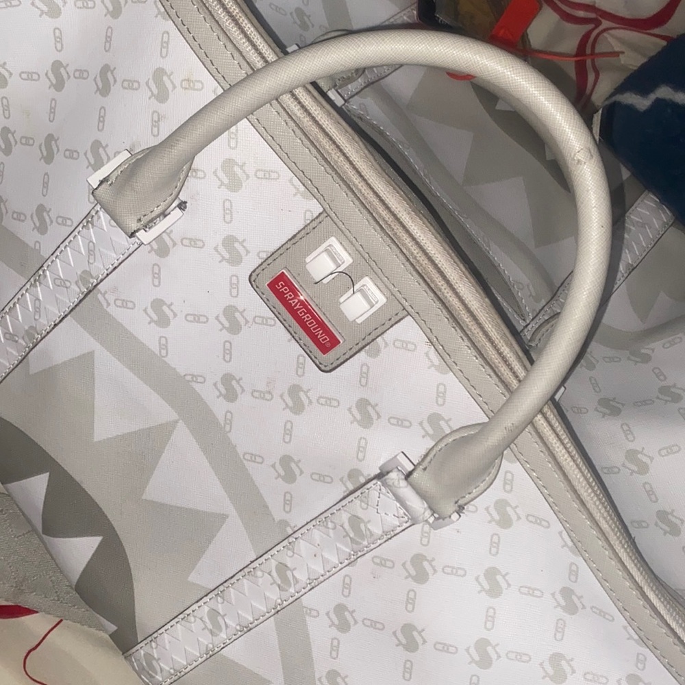 Sprayground Moneygram Powder White Duffel Bag